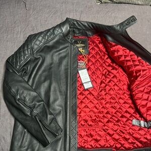 TRIUMPH BRADDAN LEATHER MOTORCYCLE JACKET